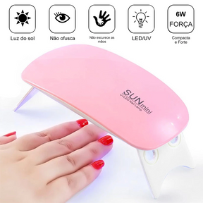 Kit Polygel Alongamento De Unha + Molde F1 + Lixa + Top Coat + Primer + Cabine Sun Mini Poligel Alongamento Unhas Poly Gel